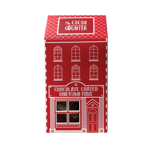 Chocolate Coated Honeycomb Fudge in a red box 