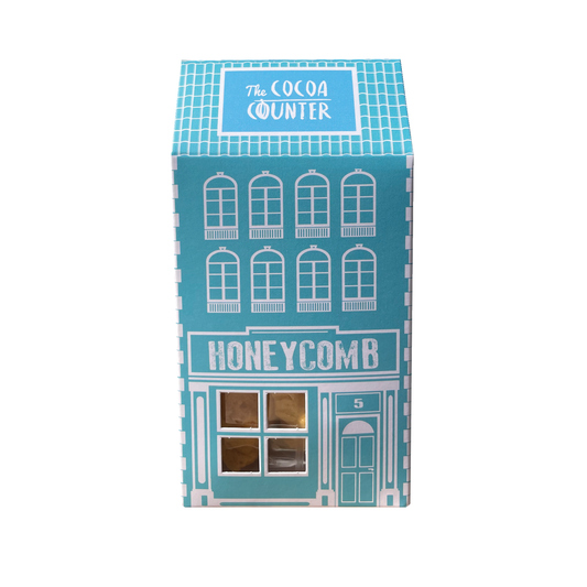 Honeycomb in a light blue box