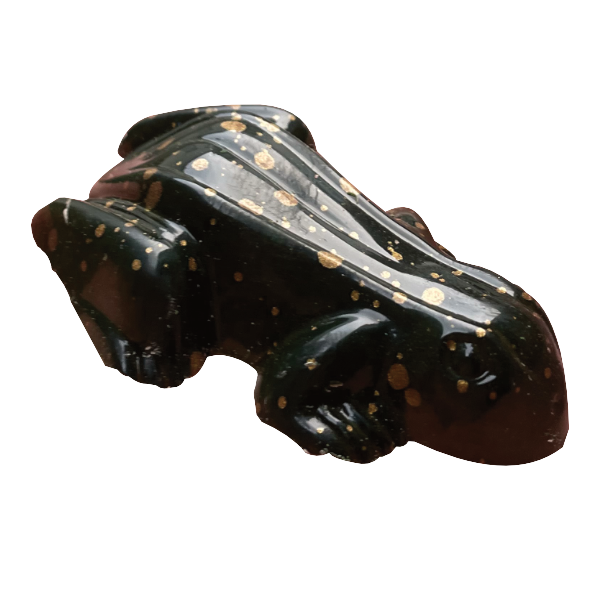 green and gold chocolate frog